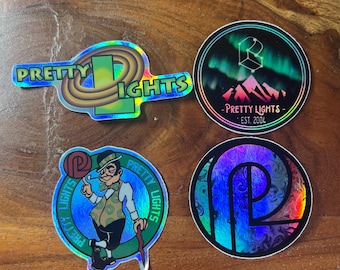 Pretty Lights holographic vinyl sticker pack 2-2.5 inches