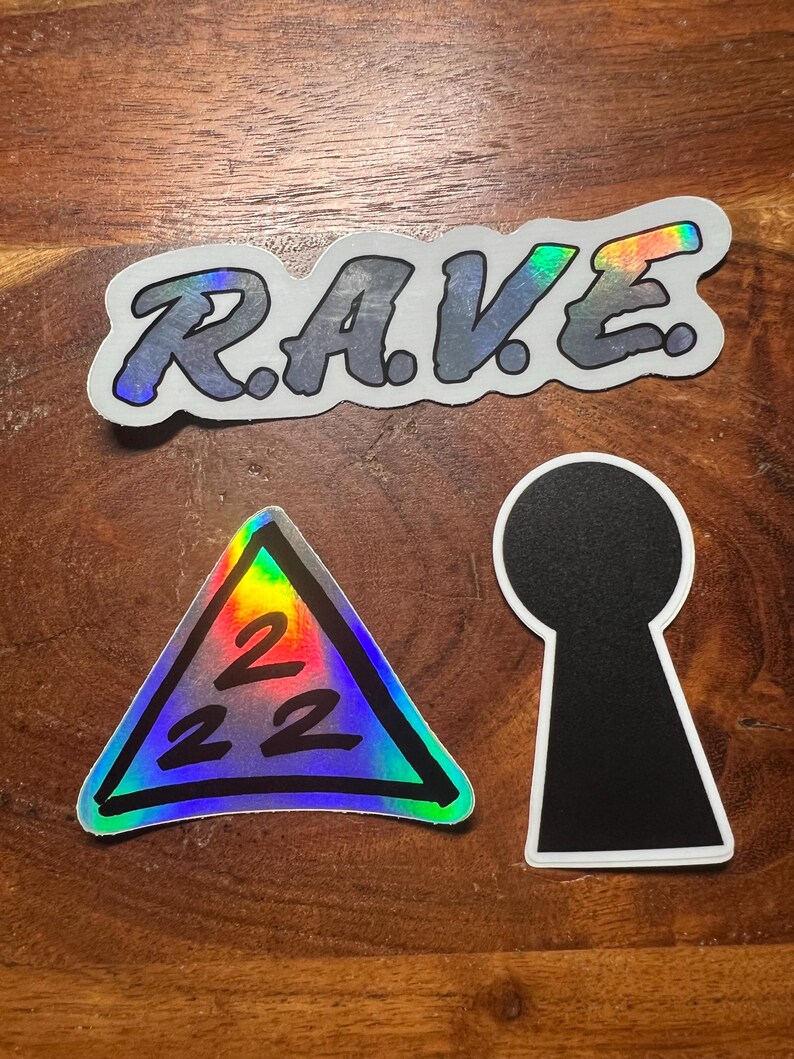 RAVE/222 G Jones Inspired Vinyl Holographic Sticker Pack - Etsy
