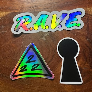 RAVE/222 g Jones inspirierte vinyl Holographische Aufkleber