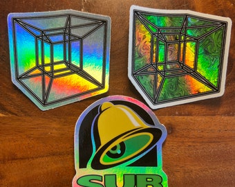 Tesseract Subtronics 2.5 inch vinyl Holographic sticker pack