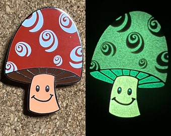 Okeechobee Mushroom glow in the dark Hard Enamel pin by @musicfestivalstickers