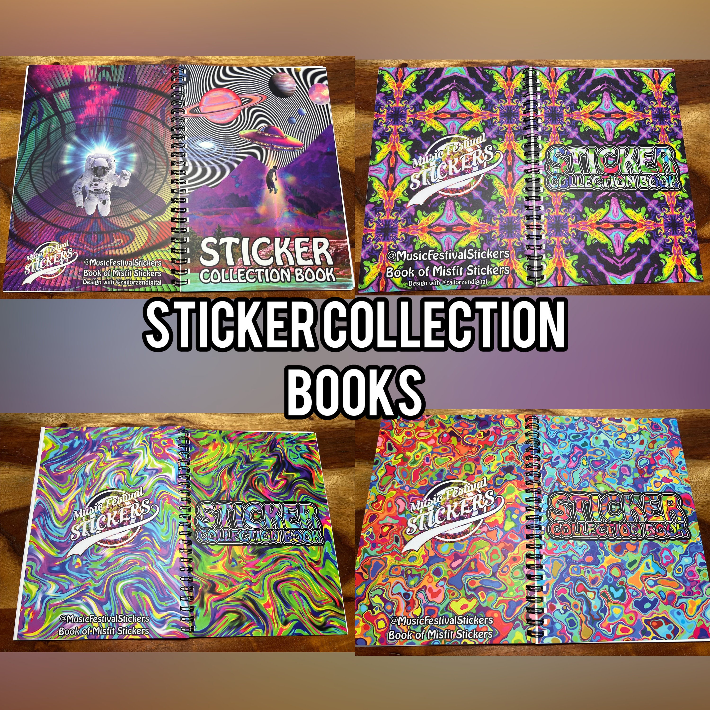 Sticker Collection Book. Reuseable Sticker Book 50 Pages of