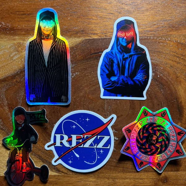 Rezz holographic vinyl sticker pack 2-2.5 pouces