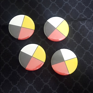 Medicine Wheel Button Pin 1.25&quot;