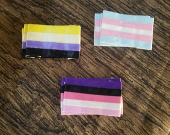 LGBTQ+ GENDER PRIDE Flags Iron-On Ribbon Patches Hand-Sewn