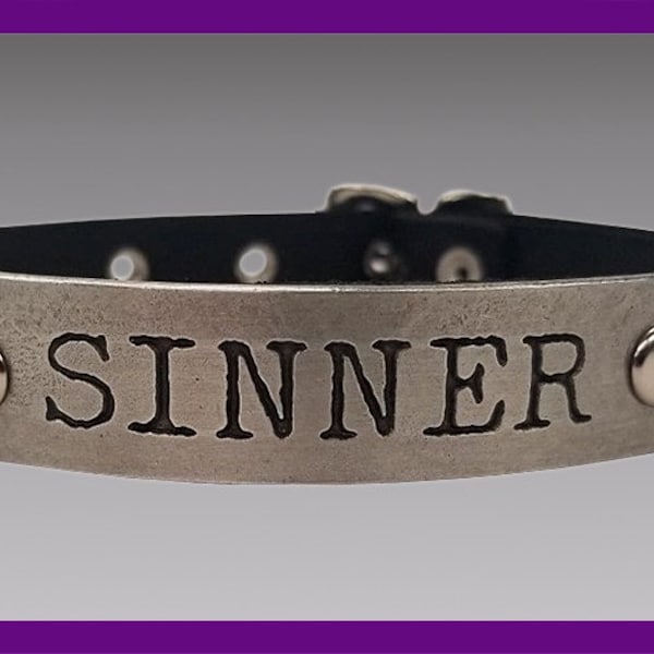 SINNER Black Leather Choker