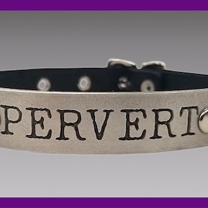 PERVERT Black Leather Choker