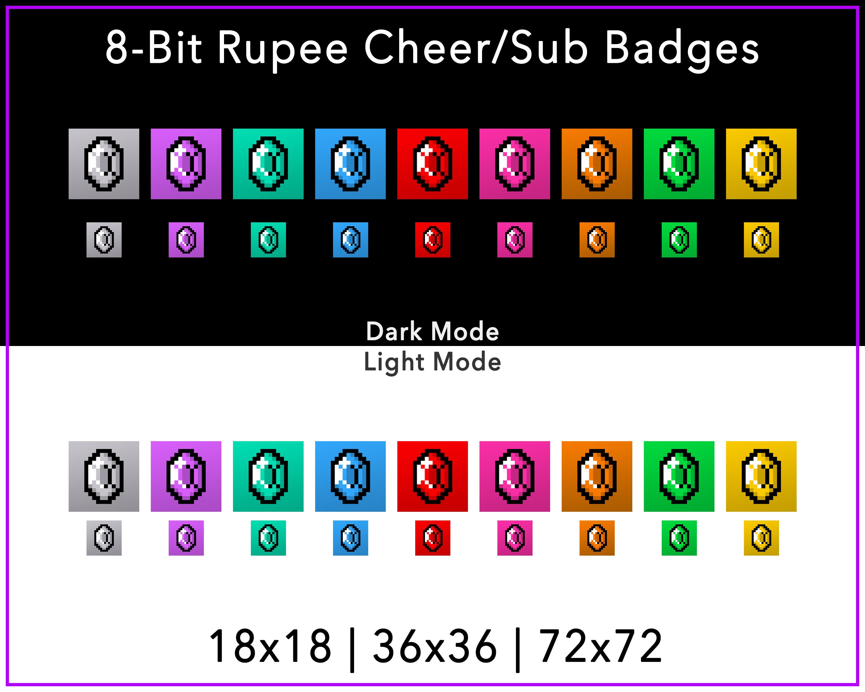 8 Bit Rupee Twitch Sub Cheer Badges Etsy