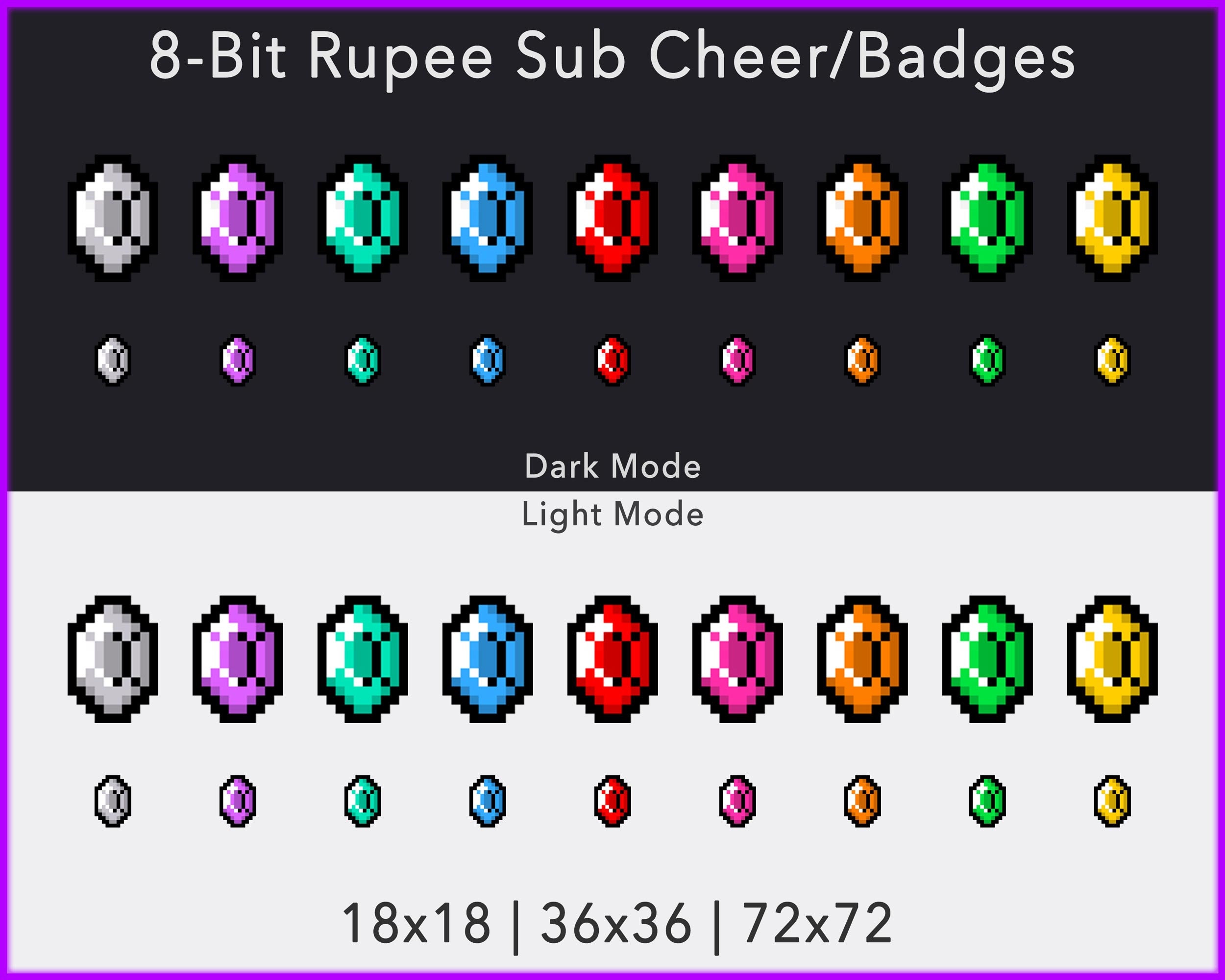 Roupie 8 Bits Twitch Cheer Badges Etsy