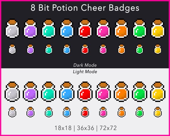 8 Bit Potions Twitch Cheer Badges Etsy
