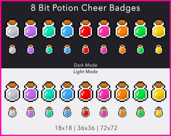 8 Bit Potions Twitch Cheer Badges Etsy