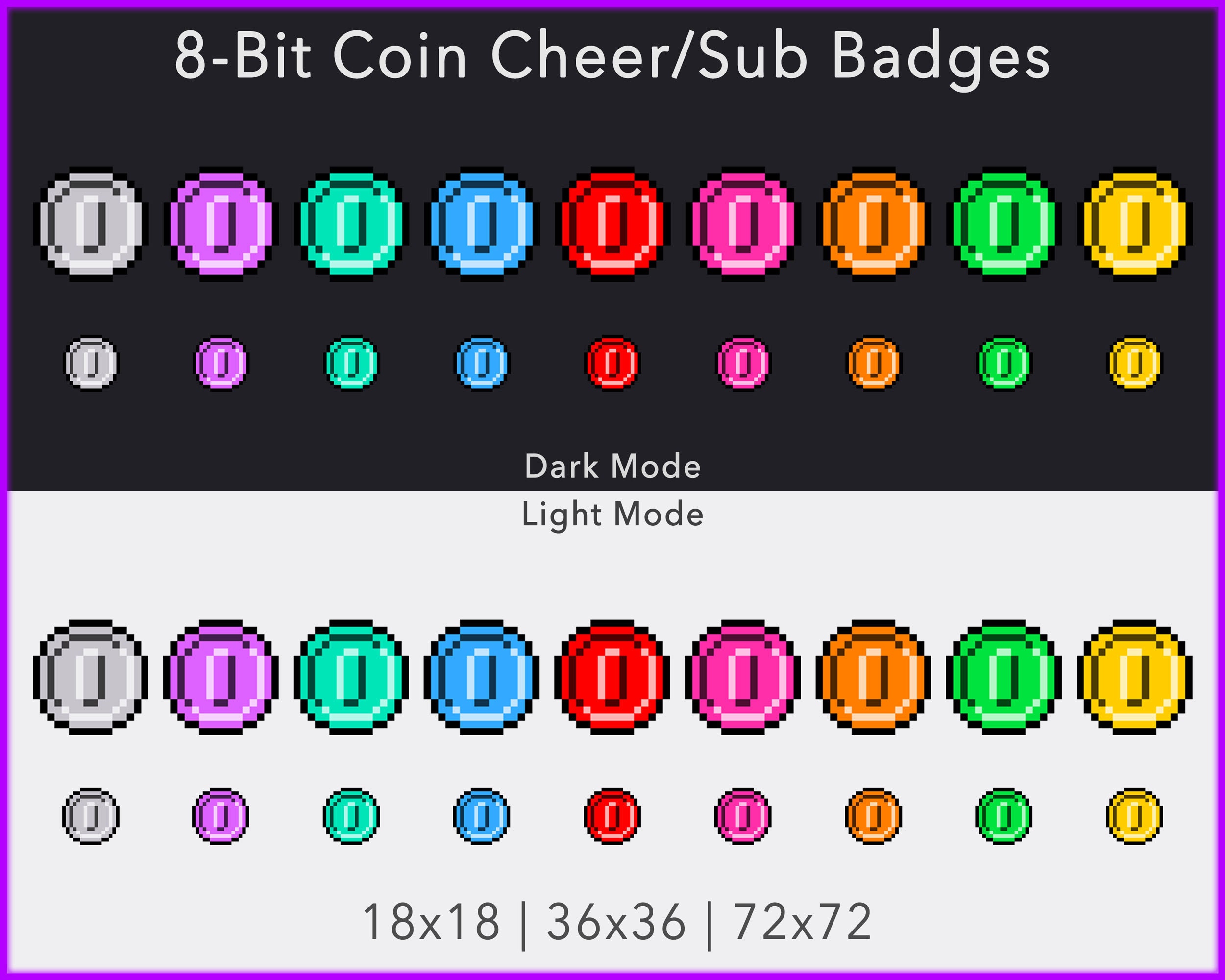 8 Bit Coins Twitch Cheer Badges Etsy