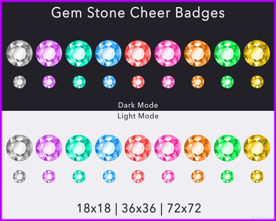 Colored Diamond Twitch Cheer Badges Etsy