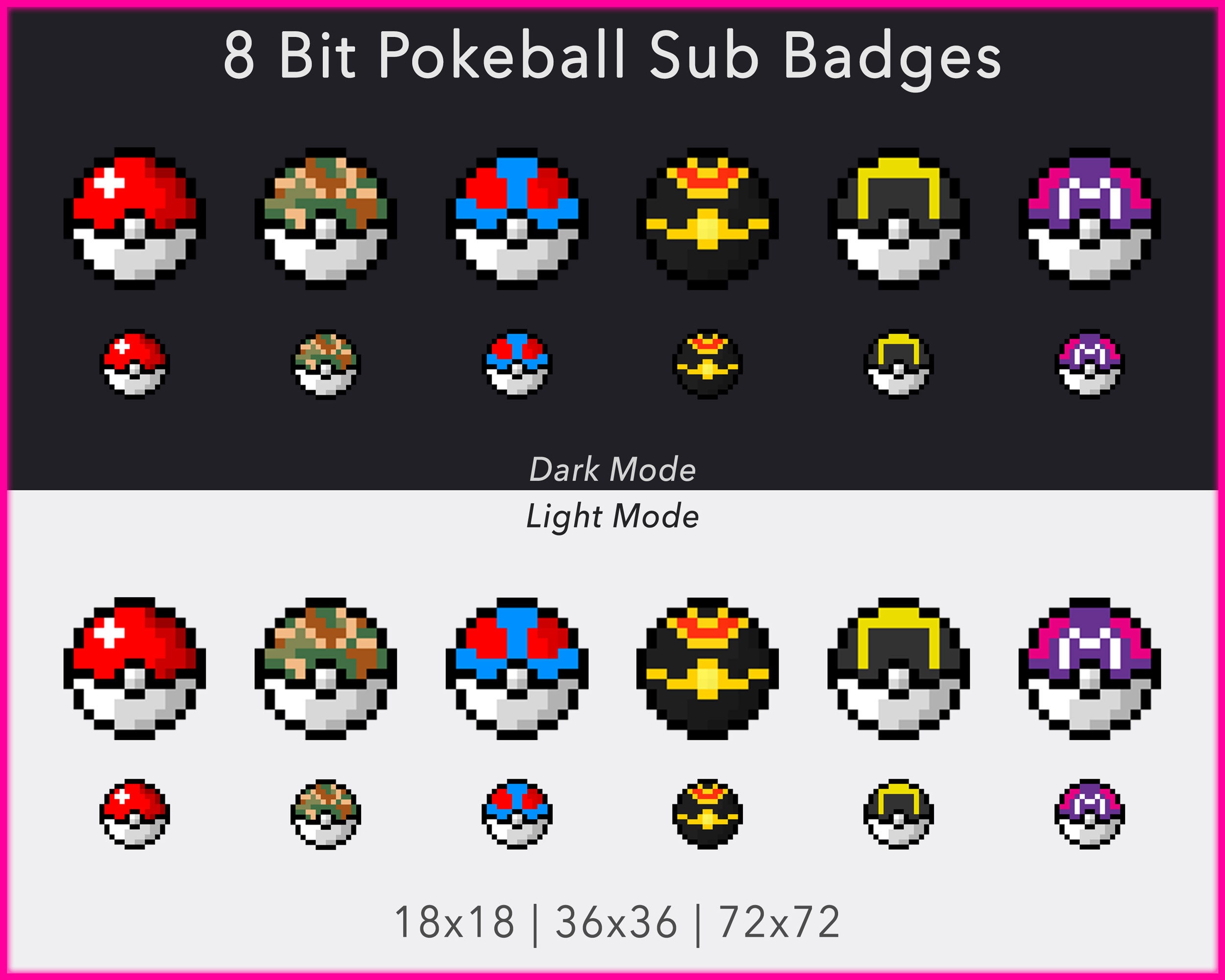 8 Bit Pokeball Pokemon Sub Badges Etsy - roblox pokeball 8 bit decal