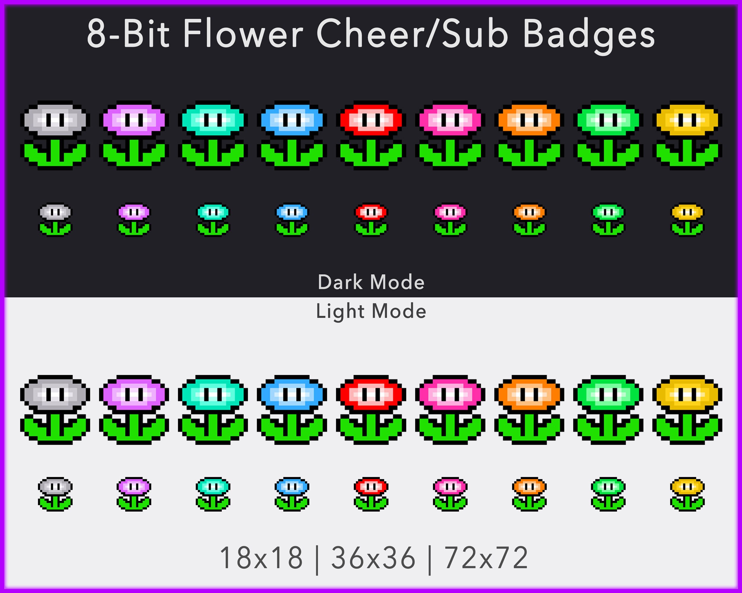 8 Bit Flowers Mario Twitch Cheer Badges Etsy 8 Bit Flowers Mario Twitch Cheer Badges Etsy
