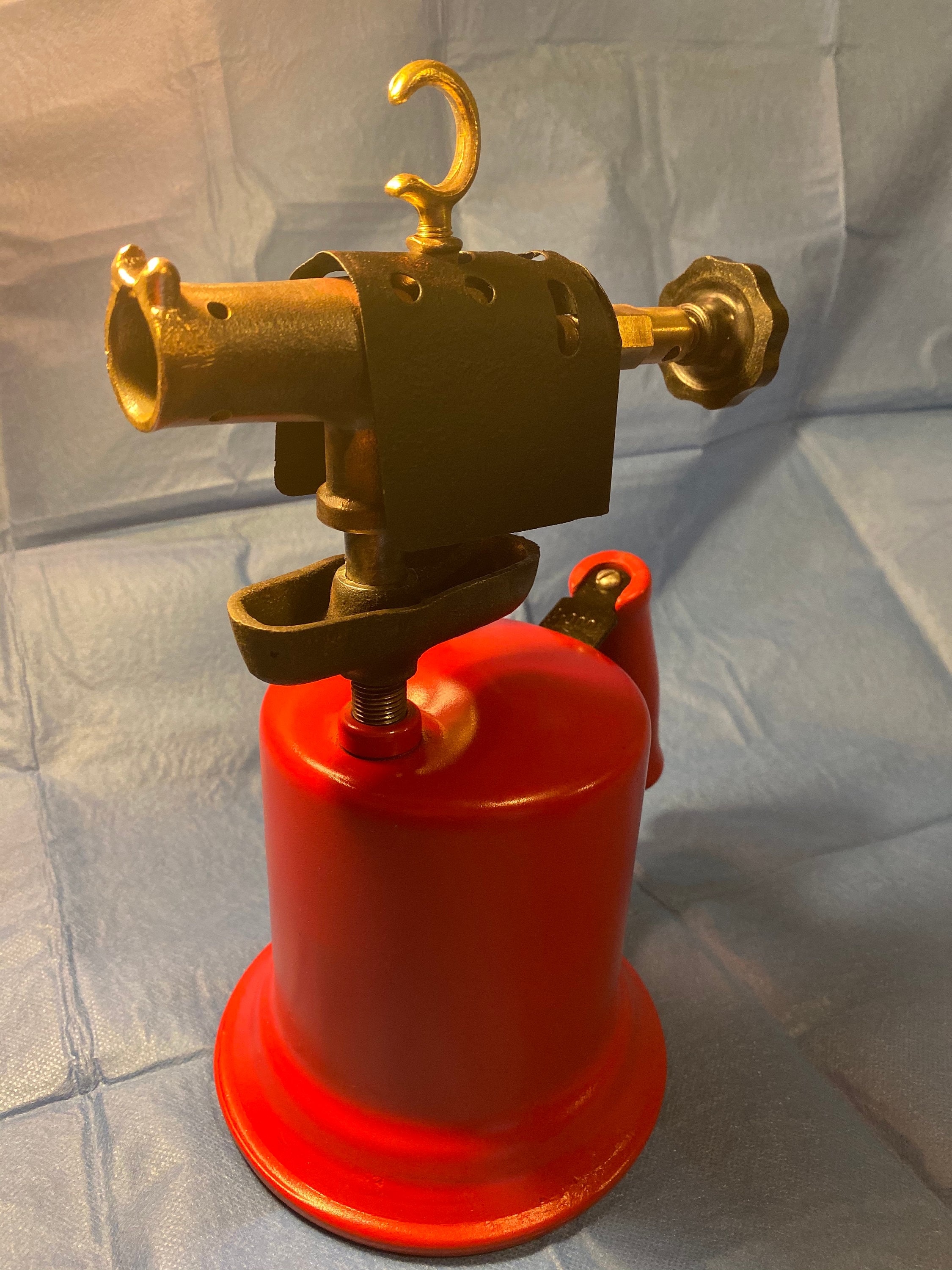 Fully Restored Vintage Blow Lamp. Cherry Red and Brass Etsy