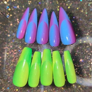 Złudzenie optyczne French Tip Press On Nails