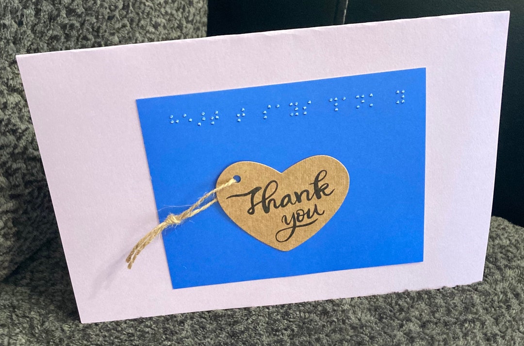 Personalizable Braille Thank You Card Textured, Tactile Etsy