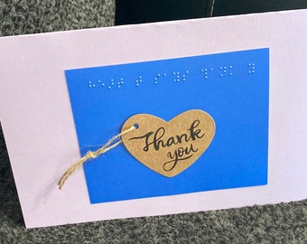 Braille Thank You Card With personalized Message Tactile