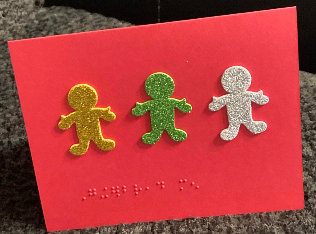 Braille Christmas Card Tactile Textured Personalizable Etsy