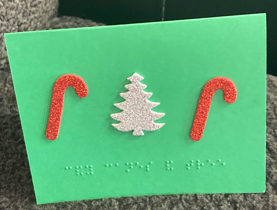 Braille Christmas Card Tactile Textured Customizable Etsy