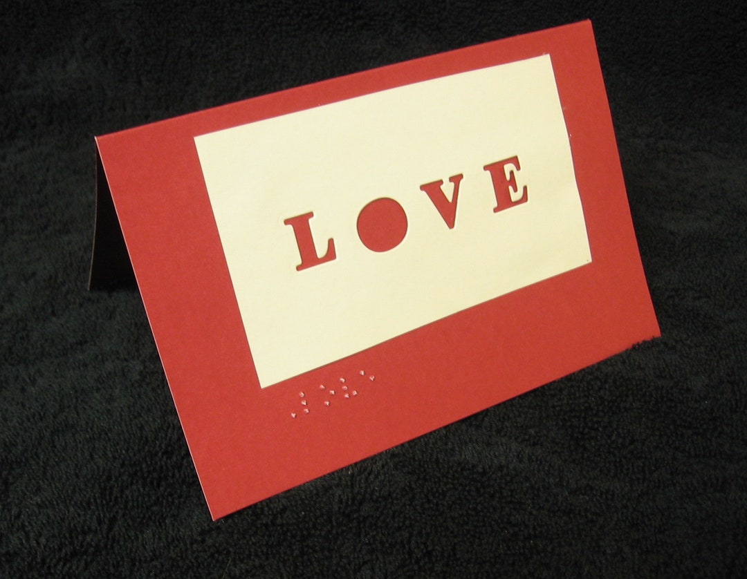 Braille Valentine's Day or Love Card With Personalized Etsy
