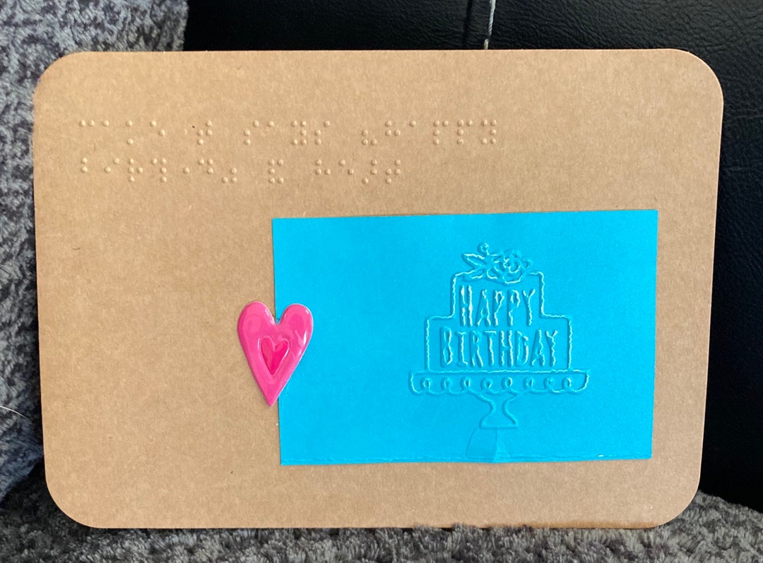 Braille Birthday Postcard Tactile Personalizable Textured Etsy