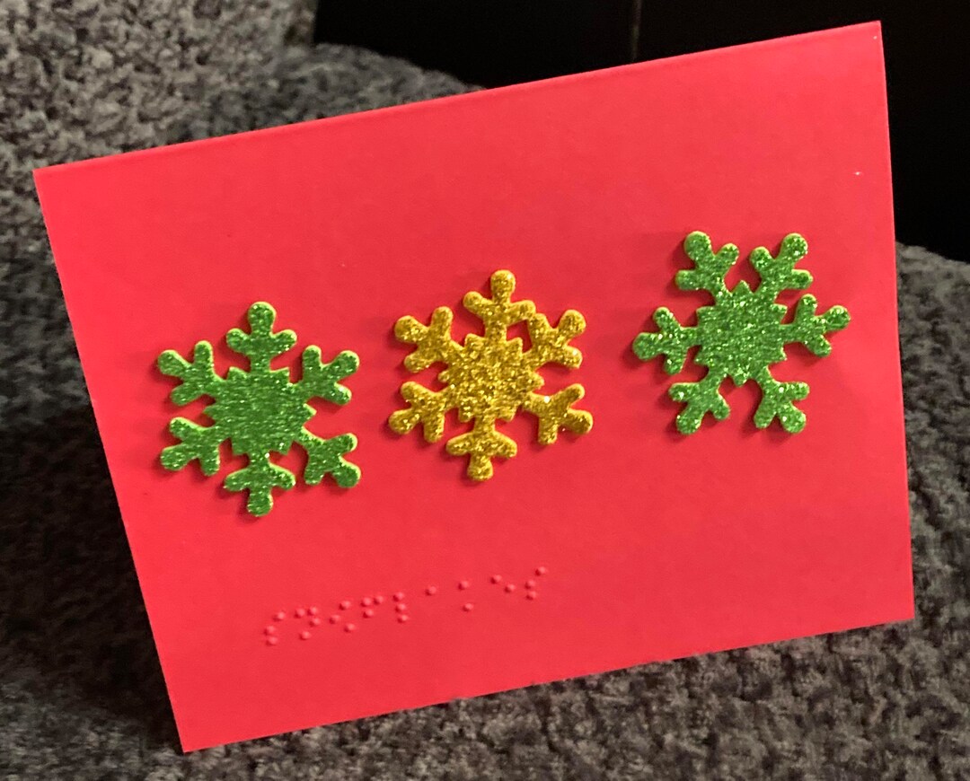 Braille Christmas Card Tactile Textured Customizable Etsy