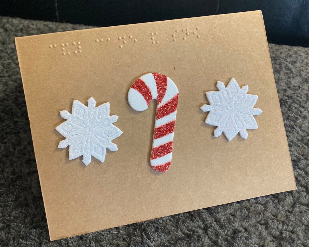 Braille Christmas Card With Personalized Message Tactile Etsy
