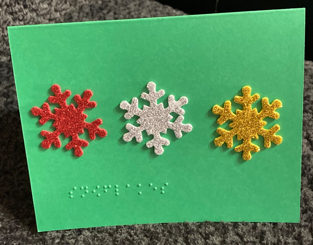 Braille Christmas Card Tactile Textured Customizable Etsy