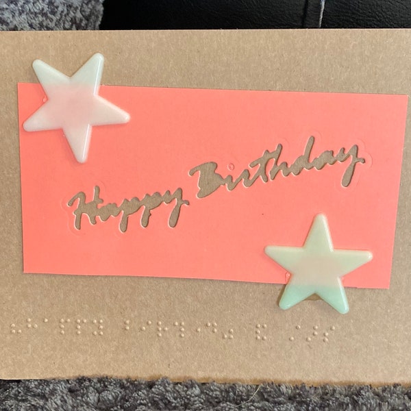 Braille Birthday Postcard - Tactile, Textured, Personalizable