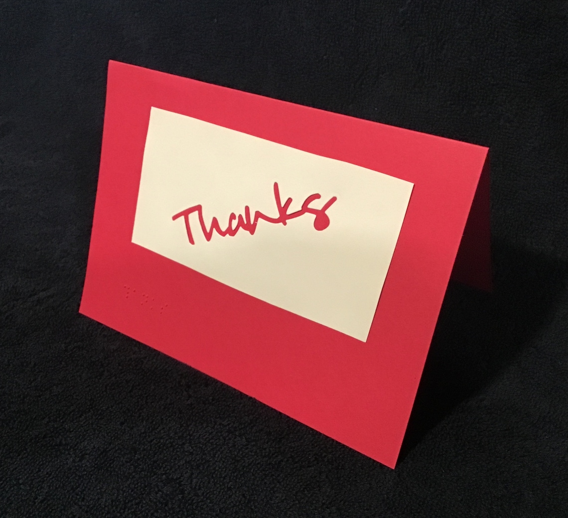 Braille Thank You Card With Personalized Message Tactile Etsy