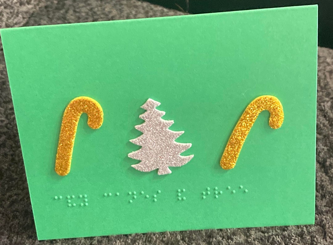 Braille Christmas Card Tactile Textured Personalizable Etsy