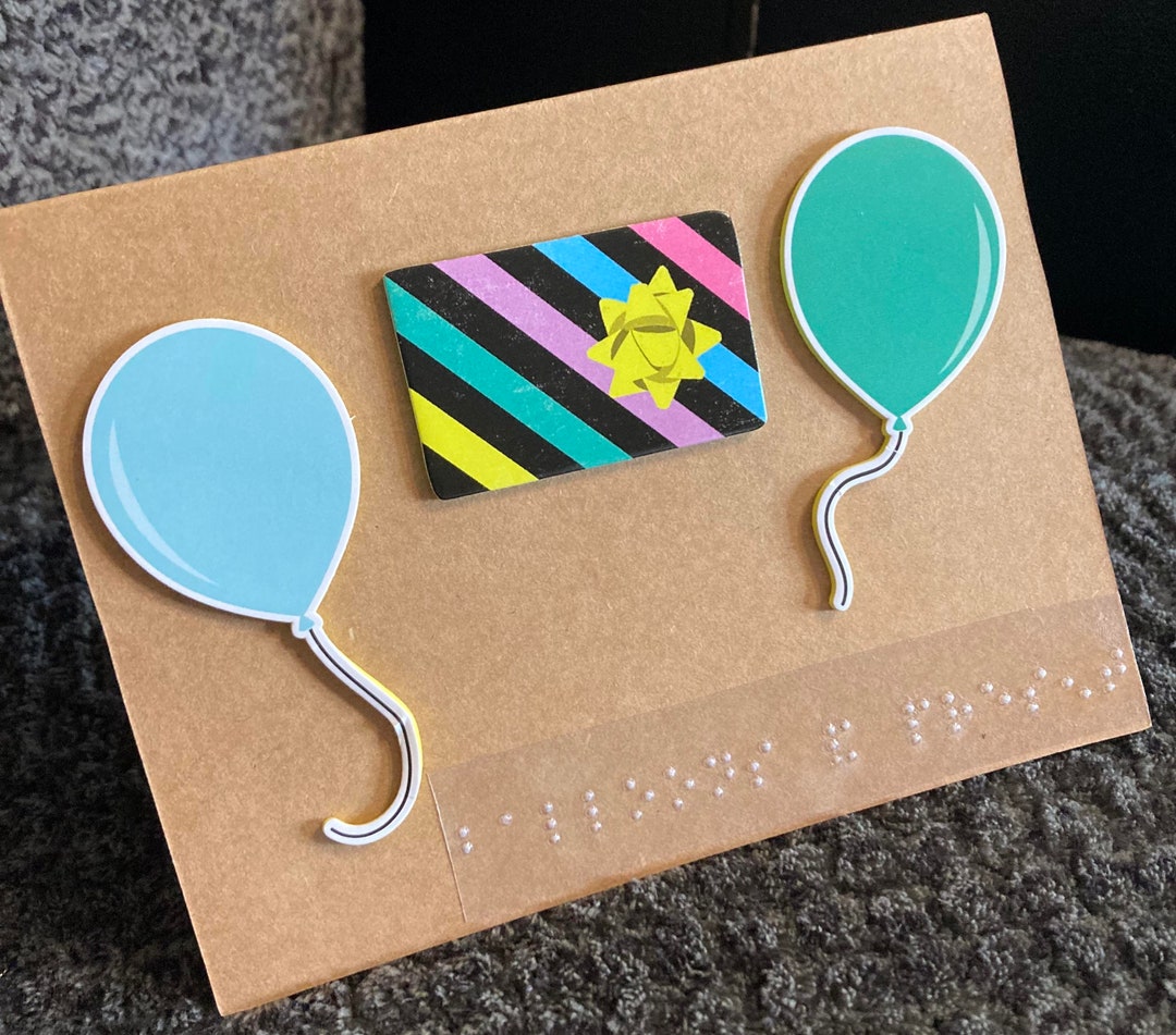 Braille Birthday Card Tactile Textured Personalizable Etsy