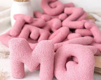 Boucle Letter Pillow, Soft Alphabet Nursery Decor, Custom Plush Initial, Baby Shower Gift, Kids Room Cushion, Scandi Style, Alphabet Cushion