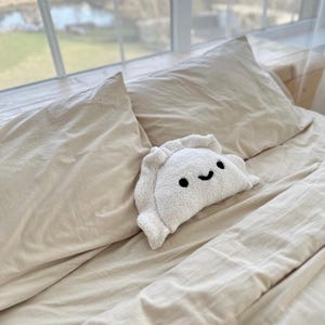 Handmade Dumpling Pillow, Cute Plush Home Decor, Custom Smiles, Gift for Kids & Adults, Cozy Accent Pillow in 3 Sizes