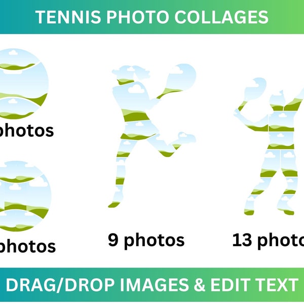 Canva Tennis Photo Templates: 12 variations Digital Prints