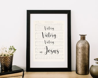 Vintage Sheet Music - Victory in Jesus - Digital Print - Christian Songs