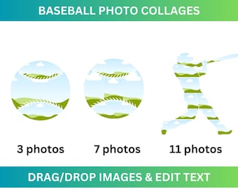 Plantillas fotográficas de béisbol de Canva: 9 variaciones de impresiones digitales