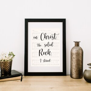 Vintage Hymn Sheet Music - My hope is built - Digital Print - Christian Songs - Religious Songs