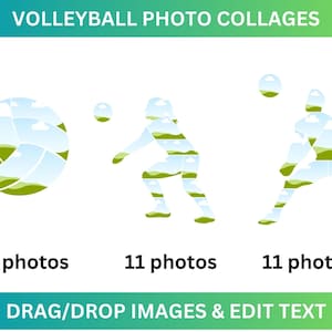 Canva Volleyball Photo Templates: 9 variations Digital Prints