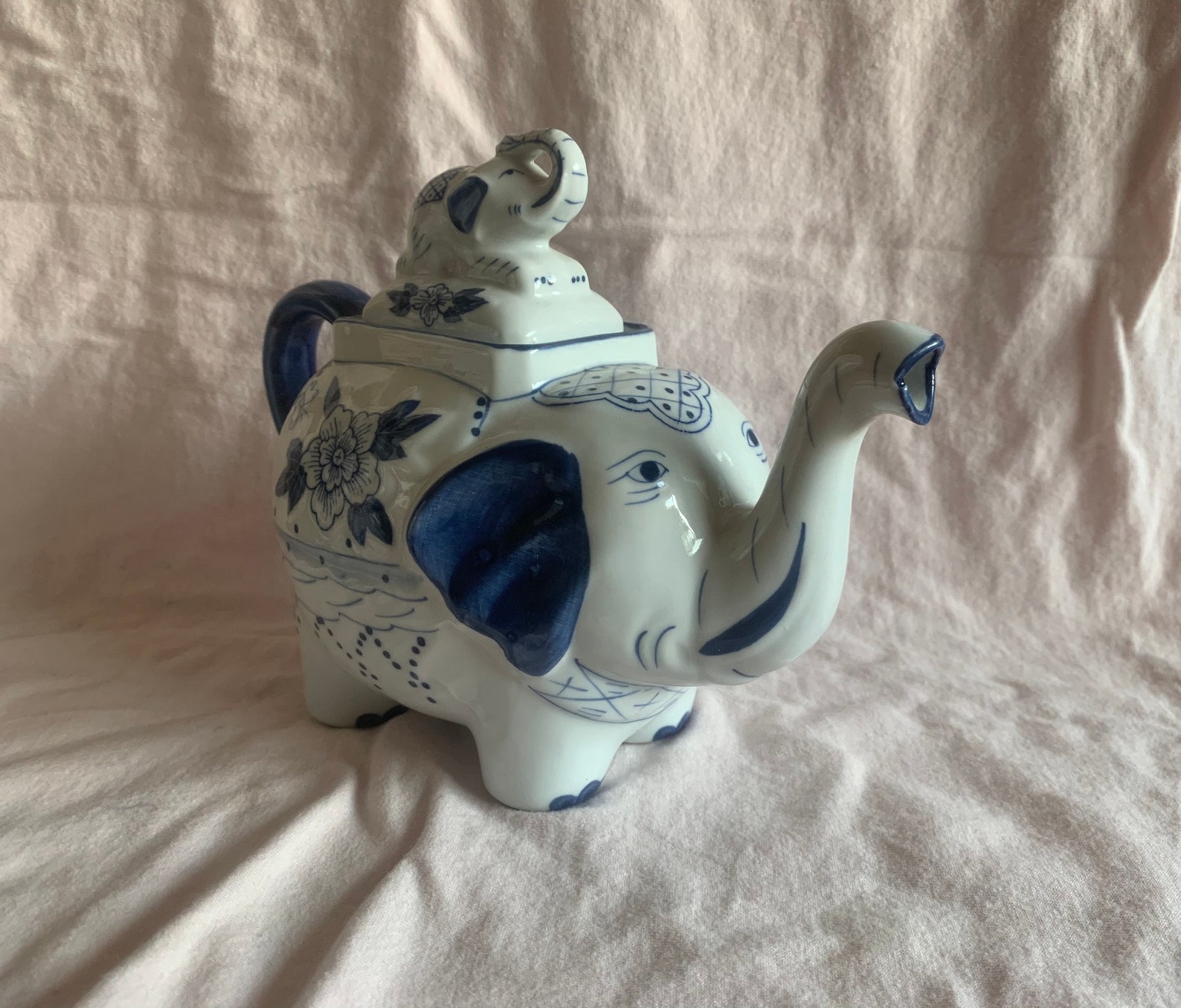 Vintage Bombay Company Elephant Teapot with Baby Elephant Lid Etsy