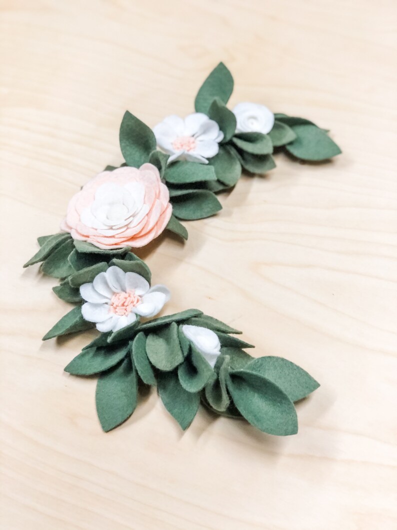 Custom Felt Floral Swag Floral Garland Pink Felt Garland Etsy