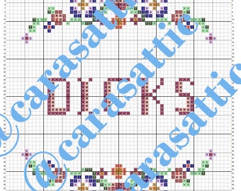 Dicks Floral Design Cross Stitch Pattern PDF - Funny, Naughty words