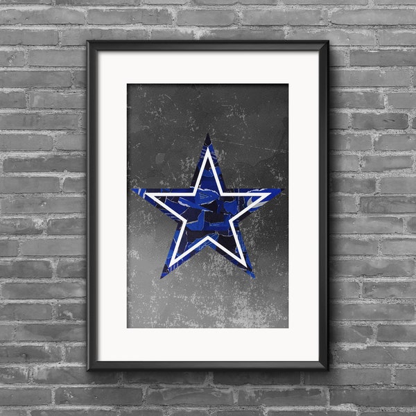 Cowboys digital Football Wall Art, Dallas Cowboys Room Decor, Cowboys Football Art, Dallas Cowboys Print, Cowboys Art