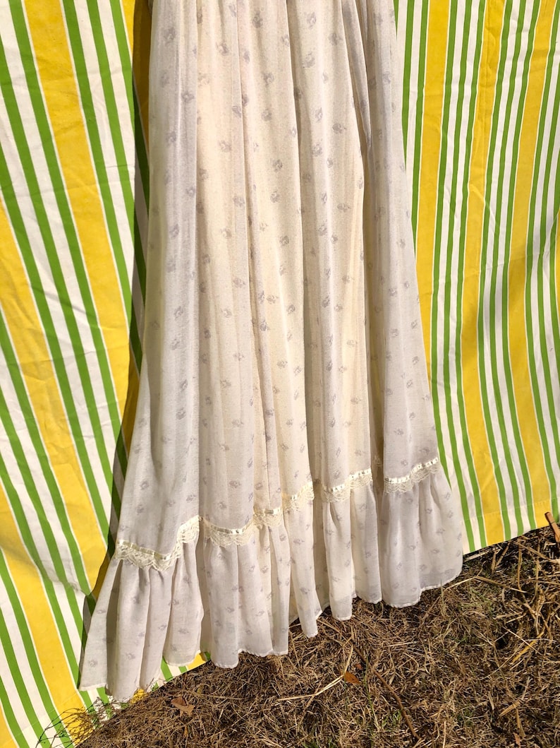 1970s Gunne Sax by Jessica Mcclintock Maxi Dress / Cottagecore Floral ...