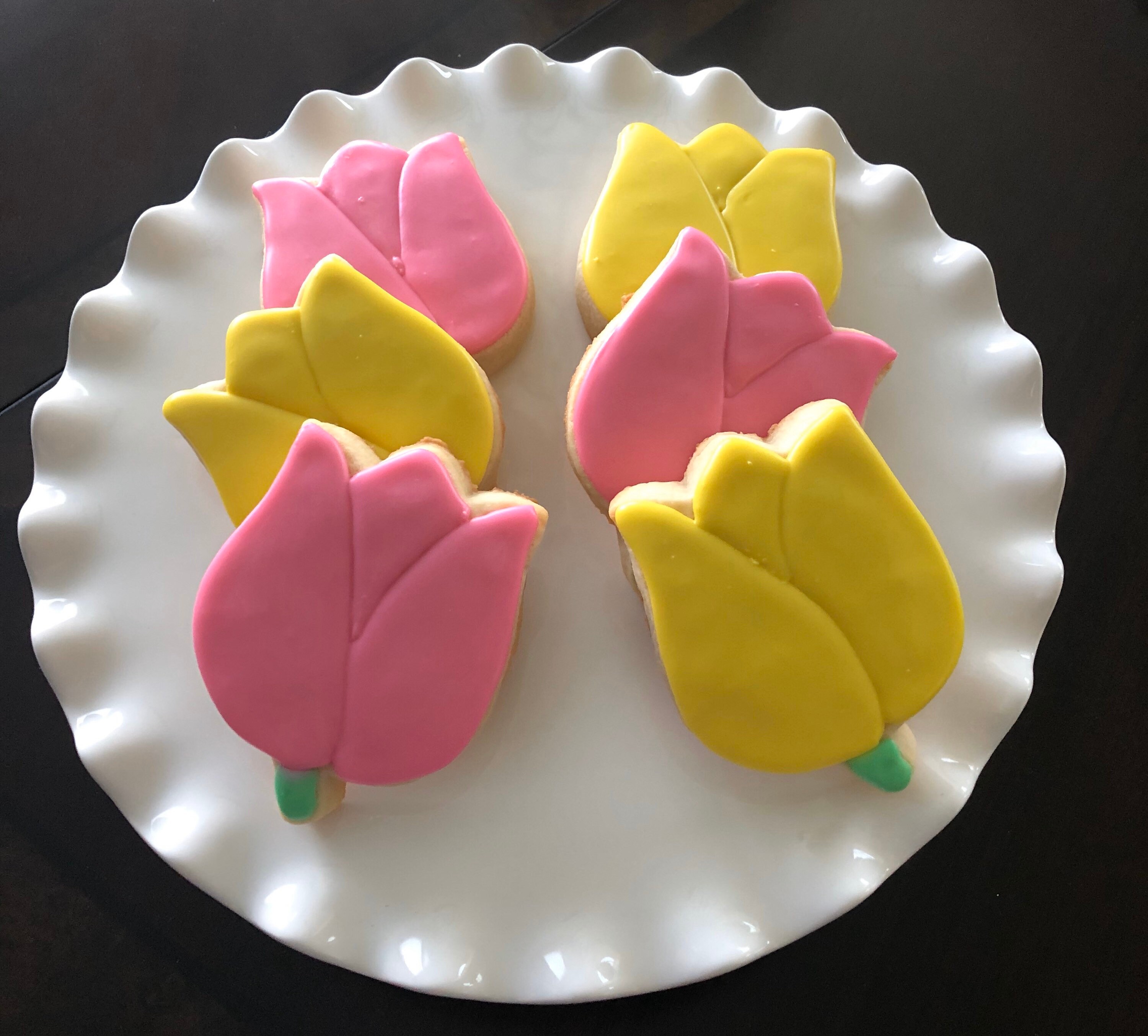 1 Doz Tulip Sugar Cookies Thank you Birthday Get Well Etsy