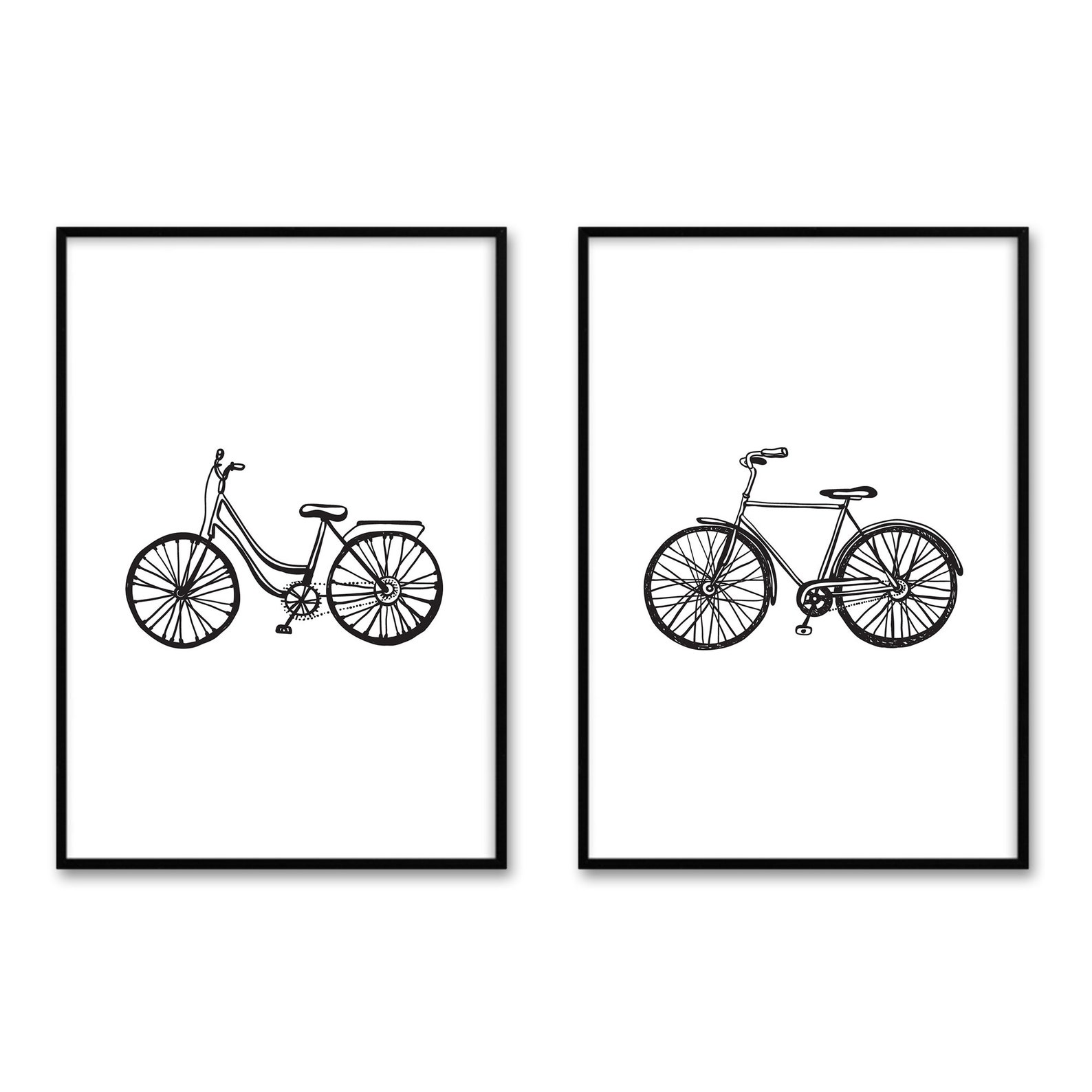 dessins bicyclettes noir et blanc imprimables