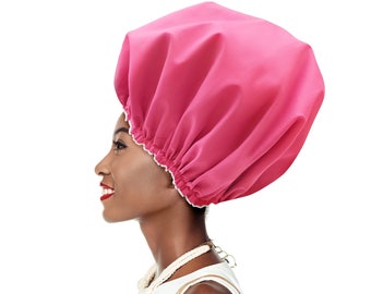 Shower Cap Generous Med Large XLarge for Locs Braids Adjustable Elastic Quick Dry Hand Wash Made in UK