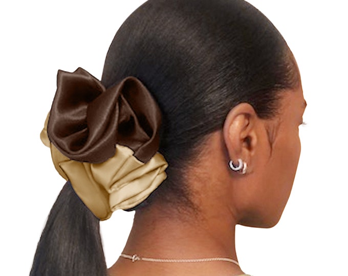 Silky Satin Scrunchies 5 Sizes Easy Stretch Elastic for Curly Long Ponytail Pineapple Style Hair No Crease Kind to Hair No Pull Machine Wash